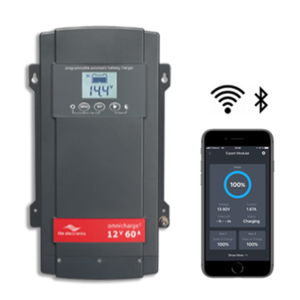 12V/40A TBS 4-steg Batterilader, 3 SMART utganger for lading av ulike batterityper samtidig, 2-veis-App med PIN kode for Bluetooth KIT
