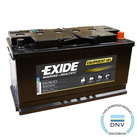 12V 80Ah Exide GEL Forbruks batteri, 900Wh, 353x175x190mm (lav høyde for bobil) 25,5kg, DNV godkjent og vedlikeholdsfritt for båt, bobil og hytte - Image 2