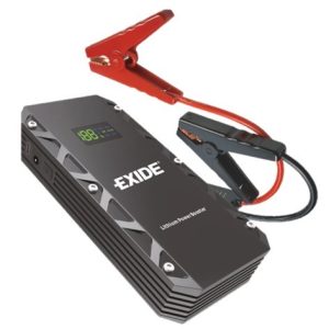 12V Exide Starthjelp/Powerbank Lithium 600A (Peak 1200A), LED lys, USB A-QC, USB C, 12V sigarett uttak, svært liten selvutlading. Solid bag med tilbehør – Perfekt som beredskaps KIT