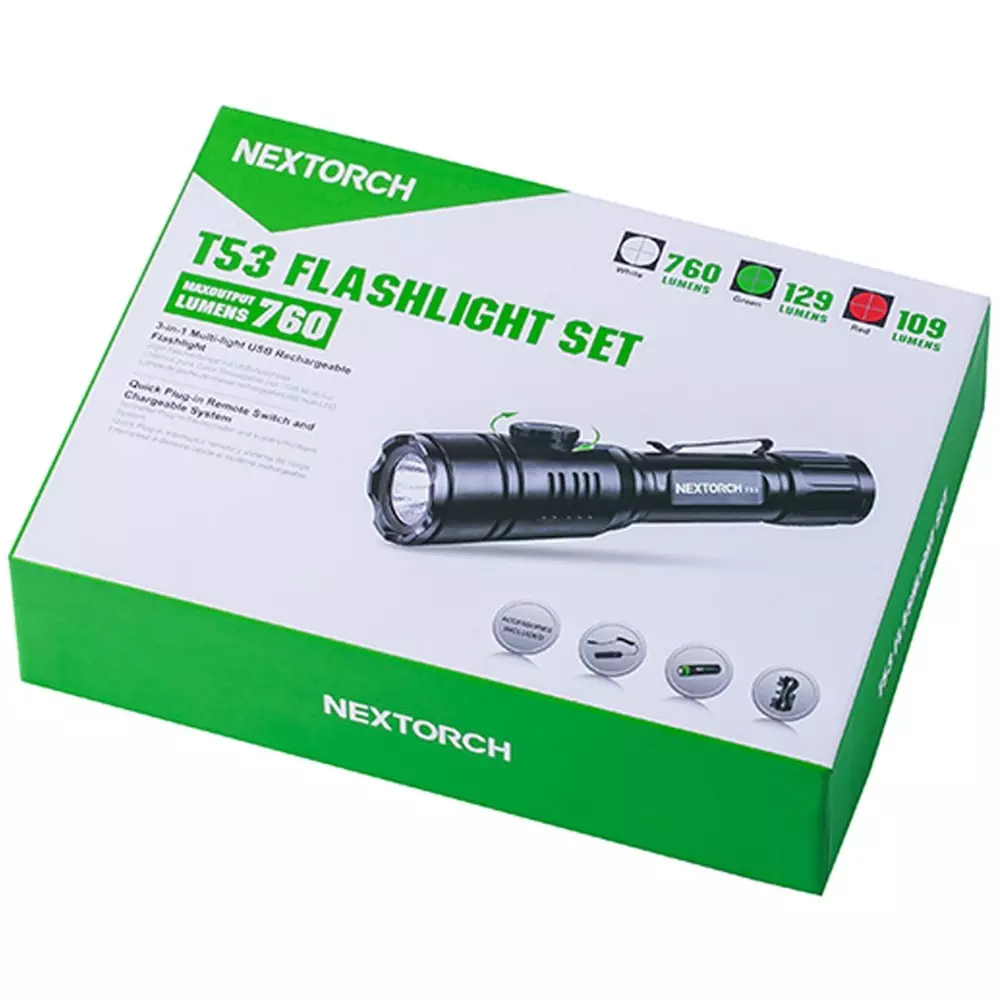 NEXTORCH T53 LED LYKT GRØNN, RØD, HVIT - Image 3