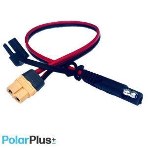 QCS kabel rød-sort 2x 4mm² med XT60 plugg Hun, 40cm (tilbehør 2 og 4 delte solcellepaneler)