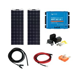 Solcellepakke båt Medium 320W 135×67 – 2 stk.160w fleksible panel