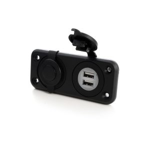 USB Kontakt – Dobbel – Sigarettenner plugg – For innfelling – m/deksel